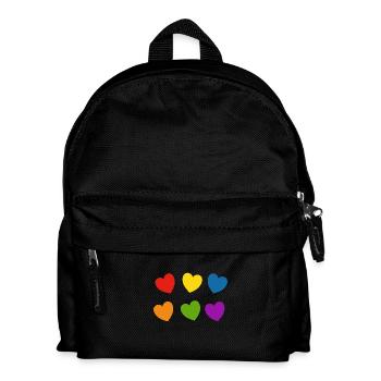 Rainbow hearts Pride - Kids' Backpack - black - Front