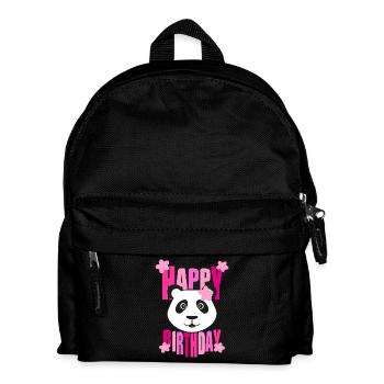 Happy Birthday mit Panda in pink. - Kinder Rucksack - Schwarz - Vorne