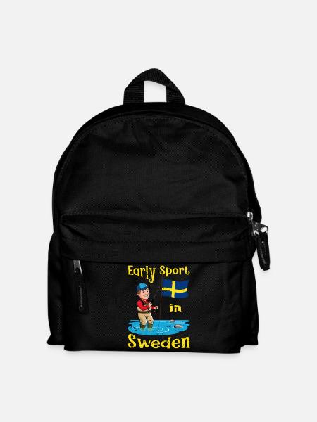 Frühsport in Schweden - Kinder Rucksack - Schwarz