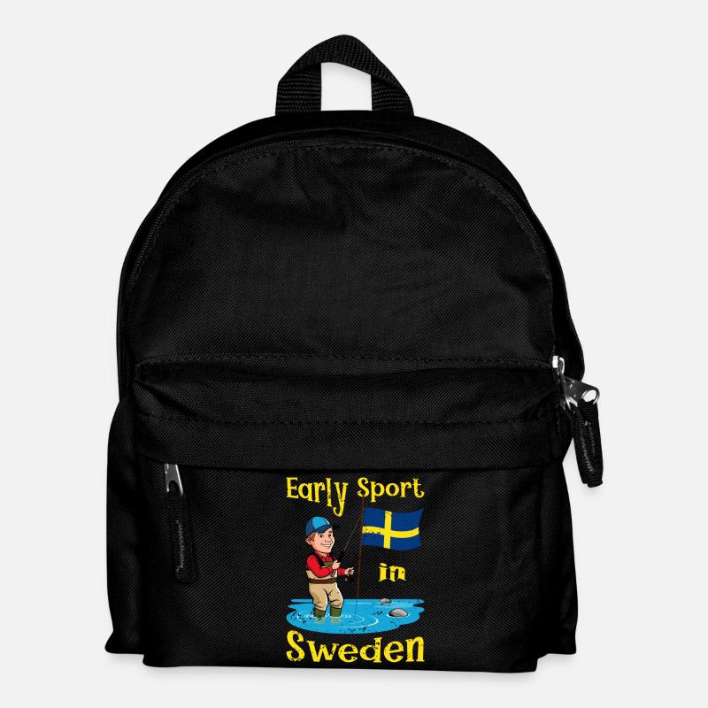 Frühsport in Schweden - Kinder Rucksack - Schwarz
