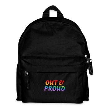 Raus und stolze LGBT-Regenbogen-Pride - Kinder Rucksack - Schwarz - Vorne