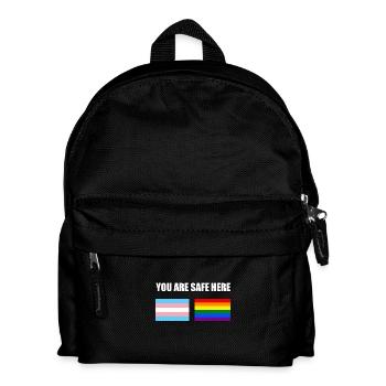 Sie sind hier sicher LGBT Sign Flaggen - Kinder Rucksack - Schwarz - Vorne