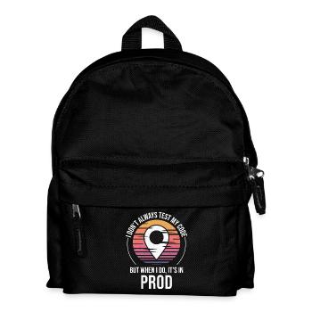 Entwickler Programmierer Programmierer Prod Testing Humor - Kinder Rucksack - Schwarz - Vorne