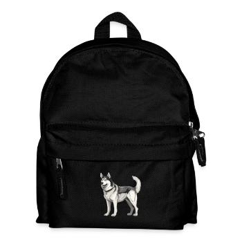 Chien husky - Sac à dos Enfant - noir - Devant