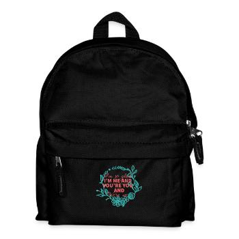 Hochzeit / Heirat: I´m so glad. I´m me and you´re - Kinder Rucksack - Schwarz - Vorne