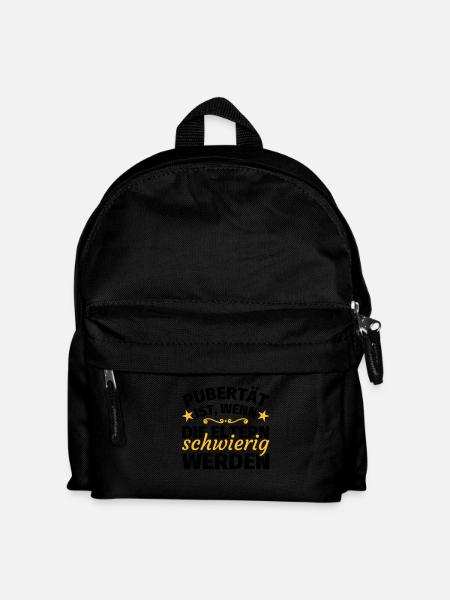 Pubertät lustige Sprüche - Kinder Rucksack - Schwarz