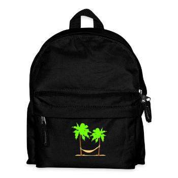 Hängematte Unter 2 Palmen Erholung Strand Schlafen - Kinder Rucksack - Schwarz - Vorne