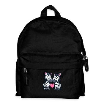 Zebra Paar Liebe Valentinstag - Kinder Rucksack - Schwarz - Vorne