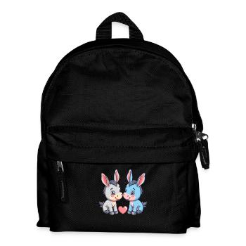 Esel Paar Liebe Valentinstag - Kinder Rucksack - Schwarz - Vorne
