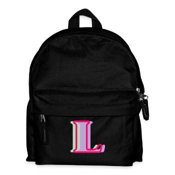 Mehrfarbiger Buchstabe l - Kinder Rucksack - Schwarz - Vorne