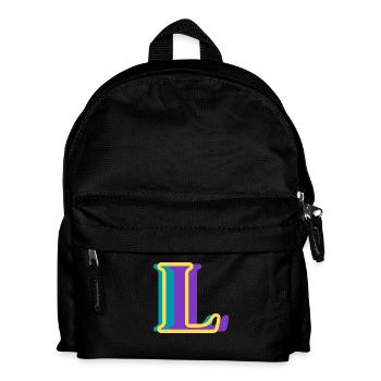 Mehrfarbiger Buchstabe l - Kinder Rucksack - Schwarz - Vorne