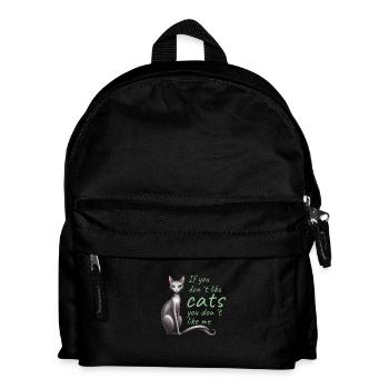 Wenn du keine Katze hast, magst du mich nicht - Kinder Rucksack - Schwarz - Vorne