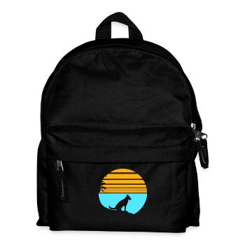 Hund Strand Urlaub Sonne Meer Palmen Ferien Schön - Kinder Rucksack - Schwarz - Vorne