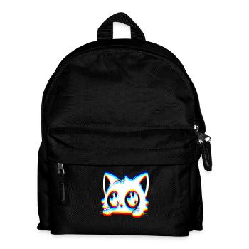 EDM Cat Glitch Style - Kids' Backpack - black - Front