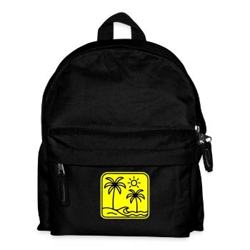 Palmen Strand - Kinder Rucksack - Schwarz - Vorne