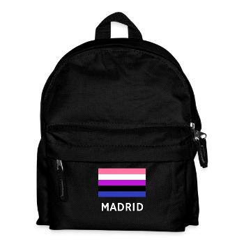 Genderfluid Pride Drapeau Madrid - Sac à dos Enfant - noir - Devant