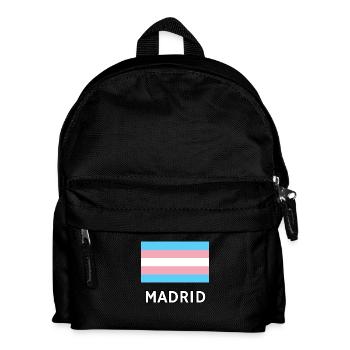 Trans Pride Flagge Madrid - Kinder Rucksack - Schwarz - Vorne