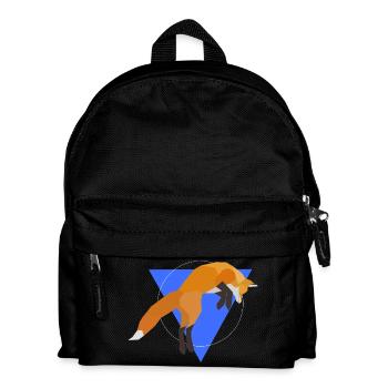Geometric Fox Jumping - Kinder Rucksack - Schwarz - Vorne