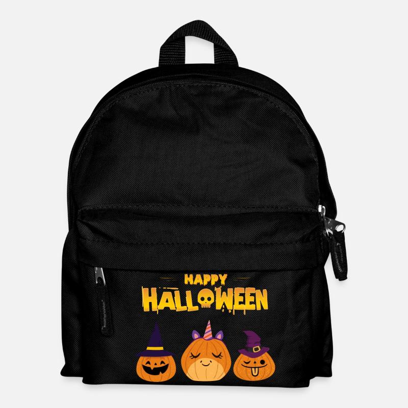 Happy halloween costume funny pumpkin gift - Kids' Backpack - black