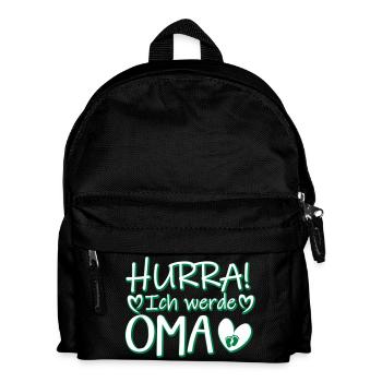 Hurra Ich werde Oma Schwangerschaft Baby Motiv - Kinder Rucksack - Schwarz - Vorne