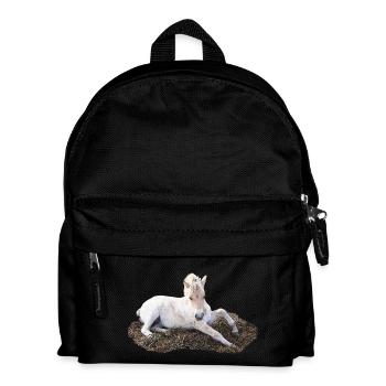 Sleeping foal on hay - Kids' Backpack - black - Front