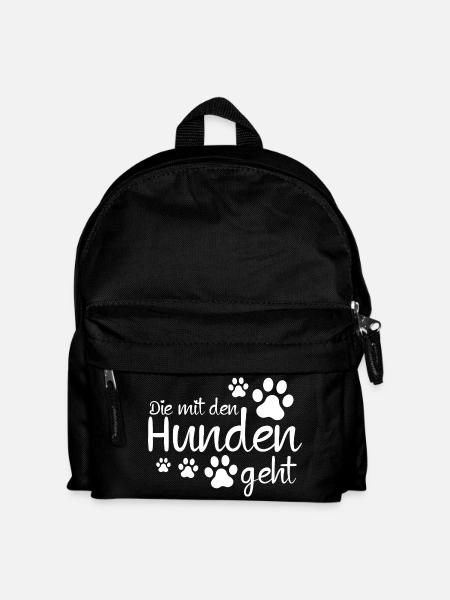 Die mit den Hunden geht - Kinder Rucksack - Schwarz