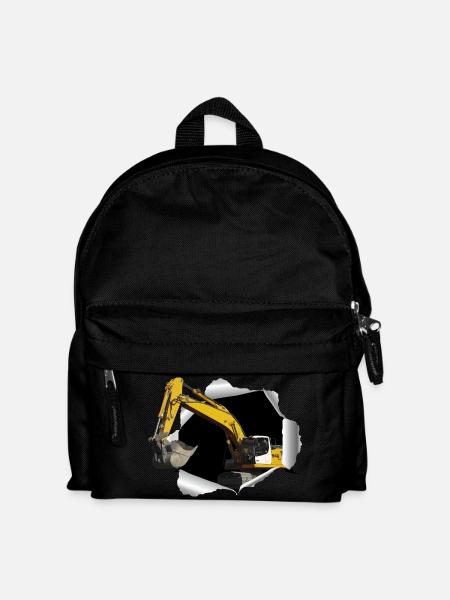 Bagger buddelt sich durchs T-Shirt - Kinder Rucksack - Schwarz