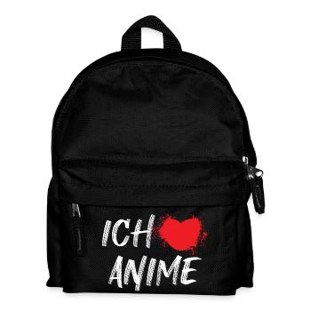 Herz Anime Statement Zeichentrick Comic Popkultur - Kinder Rucksack - Schwarz - Vorne