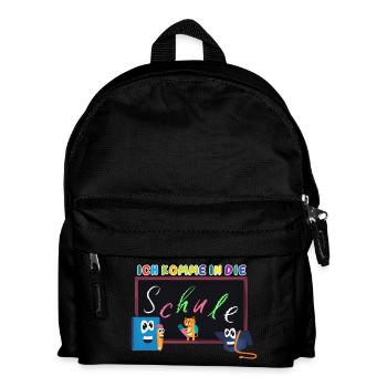 Ich komme in die Schule | Einschulung Schulanfang - Kinder Rucksack - Schwarz - Vorne