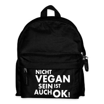 Nicht vegan sein ist auch ok - Kinder Rucksack - Schwarz - Vorne