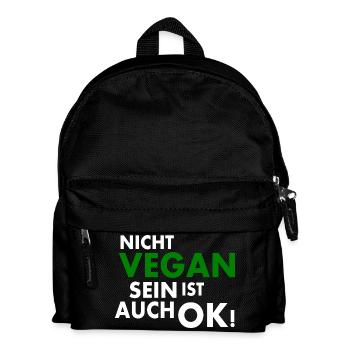 Nicht vegan sein ist auch ok - Kinder Rucksack - Schwarz - Vorne