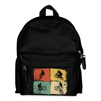 Quad Bike Silhouettes on Colour Blocks - Kids' Backpack - black - Front
