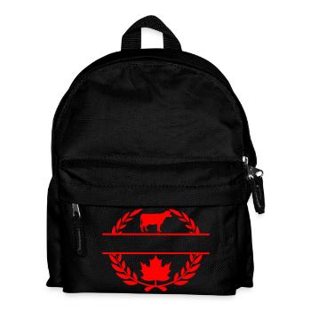 Canada maple leaf cow laurel wreath - Kids' Backpack - black - Front