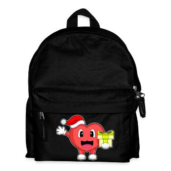 Herz Weihnachten Paket - Kinder Rucksack - Schwarz - Vorne