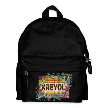 Beautiful Gift Idea KREYOL OR CREOLE style madras - Kids' Backpack - black - Front