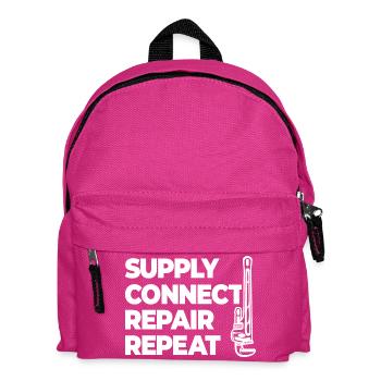 Versorgen Verbinden Reparieren Klempnern - Kinder Rucksack - Fuchsia - Vorne