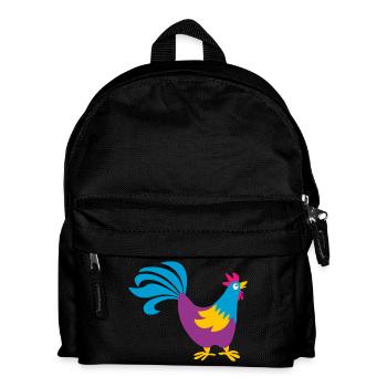 coq coq coloré animaux de la ferme animaux de Pâques - Sac à dos Enfant - noir - Devant