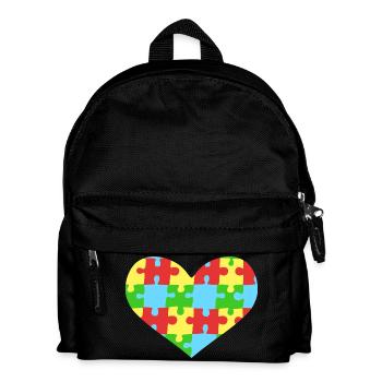 Puzzleteile Herz Autismus Bewusstsein - Kinder Rucksack - Schwarz - Vorne