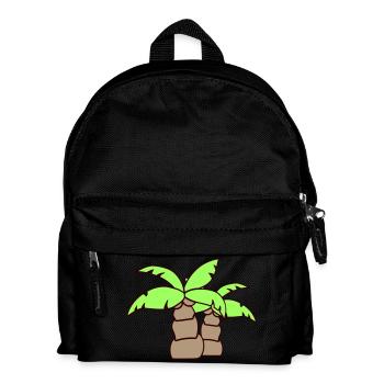2 Palmen Insel Baum Strand Urlaub Kokosnuss Meer - Kinder Rucksack - Schwarz - Vorne