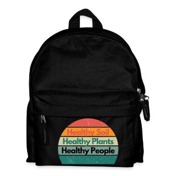 Sol sain - Plantes saines - Personnes en santé - Sac à dos Enfant - noir - Devant