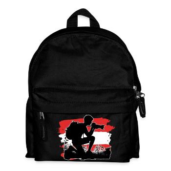 Austria Flag Photographer - Kids' Backpack - black - Front