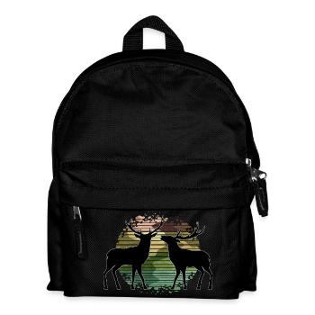 Hirsch - Kinder Rucksack - Schwarz - Vorne
