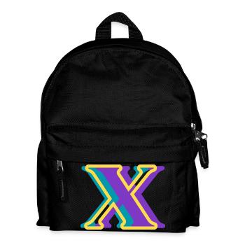 Mehrfarbiger Buchstabe x - Kinder Rucksack - Schwarz - Vorne