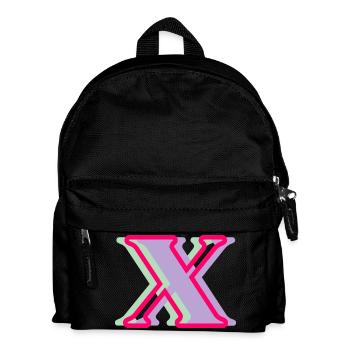 Buchstabe x mehrfarbig - Kinder Rucksack - Schwarz - Vorne