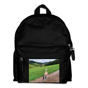 Awesome view with dog - Kids' Backpack - black - Front