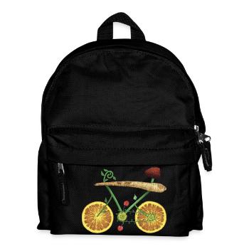 Fruchtiges Fahrraddesign mit Orangenscheiben - Kinder Rucksack - Schwarz - Vorne
