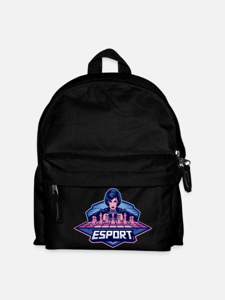 Queen Chess Pieces Sketch eSport Spiel - Kinder Rucksack - Schwarz