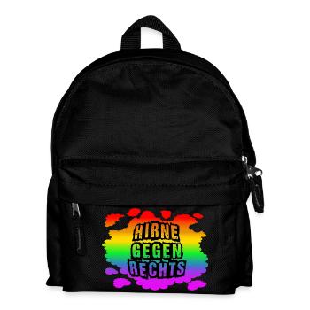 AfD stoppen gegen rechts Demokratie Vielfalt links - Kinder Rucksack - Schwarz - Vorne