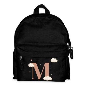 Buchstabe m bewölkt Sterne - Kinder Rucksack - Schwarz - Vorne