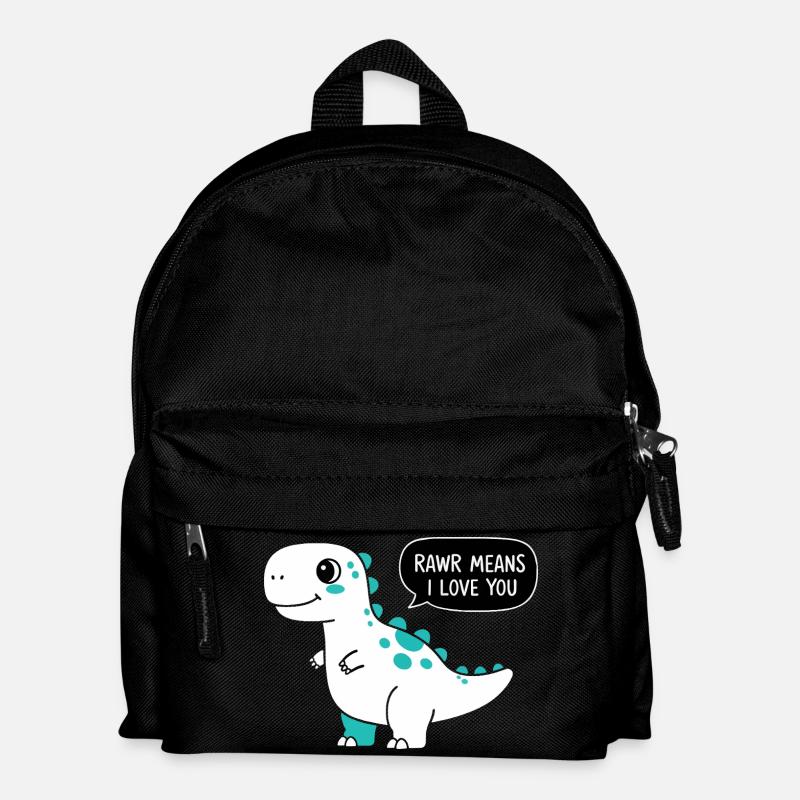 Rawr bedeutet, dass ich dich liebe - Kinder Rucksack - Schwarz